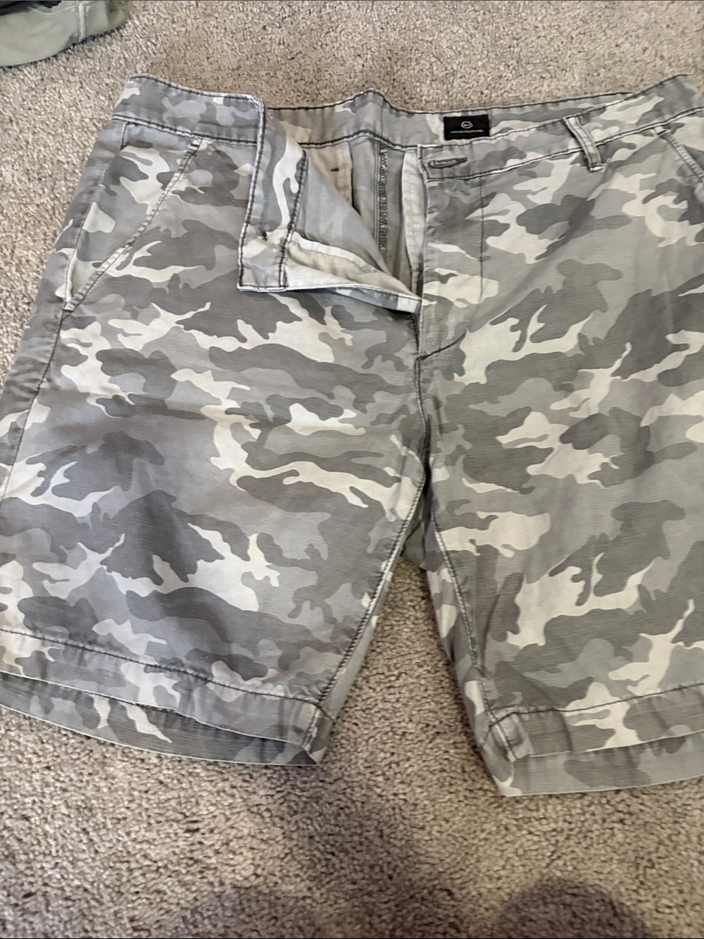 Ag Adriano Goldschmied Gray Camo Cargo Shorts